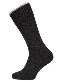 Ein Paar Extra Dicke Wollsocken Damen Und Herren Uni Design Nordic Socks Kuschelsocken Aus 80% Wolle Dicke Socken Hyggelig Warm - Strapazierfähiges Frottee | Anthrazit 39-42 von HomeOfSocks