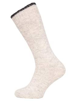 Ein Paar Extra Dicke Wollsocken Damen Und Herren Uni Design Nordic Socks Kuschelsocken Aus 80% Wolle Dicke Socken Hyggelig Warm - Strapazierfähiges Frottee | Natur Weiß 35-38 von HomeOfSocks