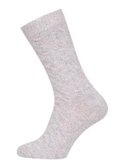 Ein Paar Lamwoll Socken Zopfmuster Herren Und Damen Kurze Socken Trachtensocken Luxuriöse Wollsocken Kuschelsocken 70% Lambswool Socks Strapazierfähig Weich | Grau 39-42 von HomeOfSocks