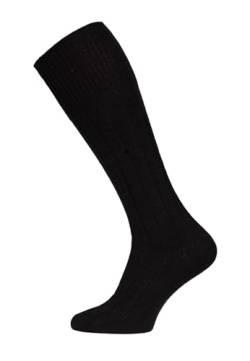 Ein Paar Merino Kaschmir Kniestrumpf Socken Herren Damen - Trachtensocken Lange Socken Wollsocken Kuschelsocken Merino Socks - Druckarme Zehennaht. Strapazierfähig & Extra Weich | Black 39-42 von HomeOfSocks