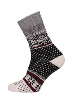 Ein Paar Skandinavische Socken Für Damen Und Herren Nordic Socks Kuschelsocken Aus 45% Wolle Dicke Socken Hyggelig In Norwegischem Design Strapazierfähig Zeitlos Warm | Schwarz 43-46 von HomeOfSocks