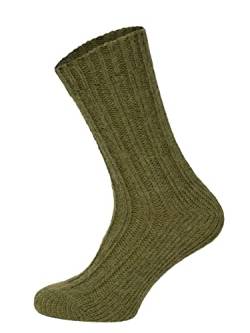 HomeOfSocks 2 Paar Alpaka Wollsocken Herren Und Damen - Bunte Warme Norweger Wollsocken Mit 40% Wollanteil Strapazierfähig Natürliche Regulierung Der Fußtemperatur Kuschelsocken | Grün Olive 35-38 von HomeOfSocks