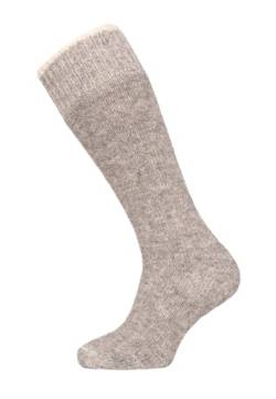 HomeOfSocks Ein Paar Alpaka Kniestrümpfe für Herren Und Damen - 95% Wolle Extra Dick mit Frottee und festem Sitz Lange Socken Luxuriöse Wollsocken Warm und Strapazierfähige | Grau 39-42 von HomeOfSocks