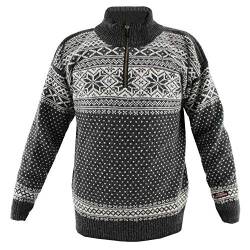 HomeOfSocks Original Norweger Herbst Winter Pullover aus 100% Reiner Neuer Wolle Schurwolle (Anthrazit, M) von HomeOfSocks