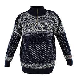 HomeOfSocks Original Norweger Herbst Winter Pullover aus 100% Reiner Neuer Wolle Schurwolle (Navy, M) von HomeOfSocks