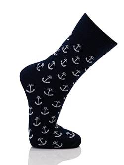 Maritime, Trendige Anker Socken Herren und Damen - Socken Mit Motiv In Verschiedenen Farben - Weiche, Baumwollsocken mit Kuscheliger Passform Und Hohem Komfort, Martime Socken Herren 35-38 von HomeOfSocks