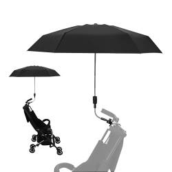 Homefantasy Kinderwagen Regenschirm Universal, Kinderwagen Sonnenschirm, UV Schutz 50+ / 90 cm Durchmesser für Kinderwagen und Buggy - mit Einem Regenschirmgriff (Schwarz) von Homefantasy