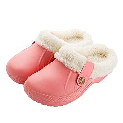 Homemari Unisex Hausschuhe, Bequeme Plüsch Pantoffeln, Rutschfeste Gefüttert Winter Clogs, Wasserdichte Gartenschuhe für Indoor Outdoor von Homemari