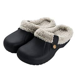 Homemari Unisex Hausschuhe, Bequeme Plüsch Pantoffeln, Rutschfeste Gefüttert Winter Clogs, Wasserdichte Gartenschuhe für Indoor Outdoor von Homemari