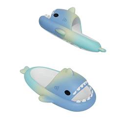 Niedliche Cartoon-Hai-Hausschuhe,Regenbogen-Haifisch-Hausschuhe,Bunte Shark Slippers Damen,Shark Slides Paar,Sharkies Sandalen, Badezimmer-Hausschuhe Herren von Homemari