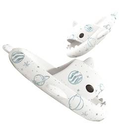 Niedliche Stern-Cartoon-Hai-Hausschuhe,Star-Shark Slippers Damen,Shark Slides mit Sternenhimmel, Badezimmer-Hausschuhe,Sharkies Slipper Hausschue Damen Herren von Homemari