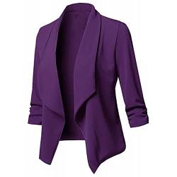 Homemarke Damen Blazer Elegant Frühlings Anzüge Elegant Langarm Blazer Sakko Einfarbig Slim Fit Revers Geschäft Büro Jacke Kurz Mantel von Homemarke