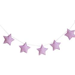 Homeofying Deko-Banner, nordische Sterne, zum Aufhängen in Kinderzimmer, Schlafzimmer oder als Dekoration, 5 Stück, Stoff, violett von Homeofying