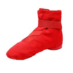 Damen Ballettschuhe Gymnastikschuhe, Mädchen Ballettschläppchen Ballerinas Tanzschuhe Sportswear Gymnastikschläppchen Rot 41 von Homieco