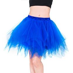 Homipooty Tütü Tüllrock Damen Petticoat Unterrock Rock Vintage Ballett Tanzrock Halloween Cosplay Kostüm Blauer Tutu von Homipooty