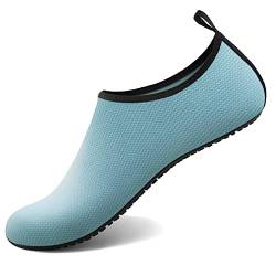 Homitem Wasserschuhe für Damen und Herren, Aqua-Socken, Schwimmen, Strand, Pool, Fluss, Slipper, Barfuß, schnelltrocknend, Urlaub, Kreuzfahrt, Zubehör für Yoga, Kajak, Sport, Himmelblau, 8.5-9.5 von Homitem