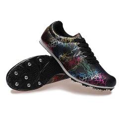 Homnova Track Schuhe Sportliche Laufschuhe Sneakers Sprint Leichtathletik-Laufschuhe mit Spikes für Männer, Frauen, Jungen und Mädchen, Unisex,Schwarz,37EU von Homnova