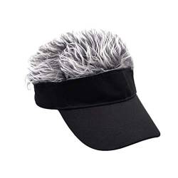 Homoyoyo Fake- Haar- Baseball- Hut Einstellbarer Sonnenblock- Hut mit Perücke- Spiked- Haar- Fashion Baseball Golf Cap für Männer& Frauen von Homoyoyo