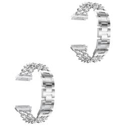 Homoyoyo Zweireihiges Kettenarmband 2St uhrenarmbänder Smartwatch-Armband Doppelreihe Gurt Denim-Kette von Homoyoyo
