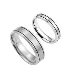 Homxi 2 Ringe mit Gravur,Edelstahlring Ehering 5/7MM Silberring mit Rund Matt Ringe für Paare Damen 54 (17.2) + Herren 60 (19.1) von Homxi