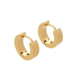 Homxi Creolen Damen,Damen Ohrringe Edelstahl Ohrringe Einfach Rund 4x9MM Ohrringe Gold von Homxi