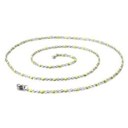 Homxi Damen Halskette Kette Gelb,Edelstahl Halskette für Frauen Kette mit Perlen Halskette Gelb von Homxi