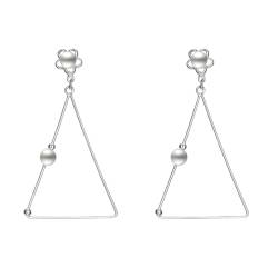 Homxi Damen Ohrringe Baumeln,925 Silber Ohrringe für Damen Ohrringe Hohles Dreieck Damenohrringe Silber von Homxi
