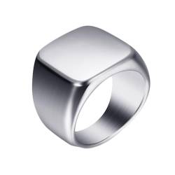 Homxi Edelstahl Eheringe Herren Personalisiert,18MM Poliert Quadrat Ringe Silber Herren Ring Herren Größe 49 (15.6) von Homxi