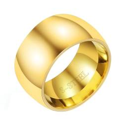 Homxi Edelstahl Eheringe Herren mit Gravur,11MM Poliert Rund Ring Herren Gold Herren Ringe Größe 65 (20.7) von Homxi