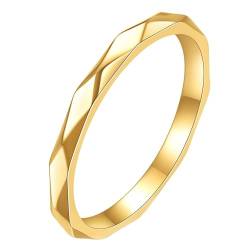 Homxi Ehering Damen Edelstahl,2MM Raute Ring Gold für Damen Damen Ring Gr. 57 (18.1) von Homxi
