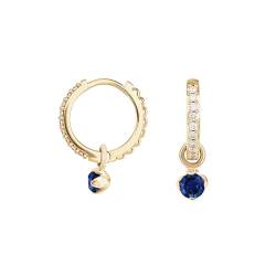 Homxi Frauen Ohrringe Baumeln,Ohrringe 925 Silber für Damen Ohrringe Rund mit Zirkonia Damen Ohrhänger Gold von Homxi