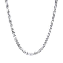 Homxi Halskette Herren Silber,Halsketten für Mann Edelstahl 2.4MM Kette Halskette Silber von Homxi