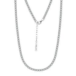 Homxi Halskette Kette Silber Frauen,Mädchen Kette 925 Silber 2MM Kette mit Zirkonia Halskette Kette Silber von Homxi