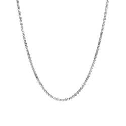 Homxi Halskette Silber Herren Damen,Edelstahl Halskette für Mädchen 3MM Belcher Kette Halskette Silber von Homxi