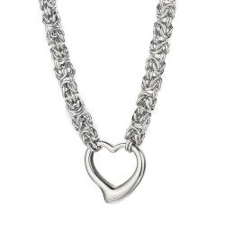 Homxi Halsketten Anhänger Silber Frauen,Frauen Halskette Edelstahl mit Anhänger Hohl Herz Halskette Anhänger Silber von Homxi