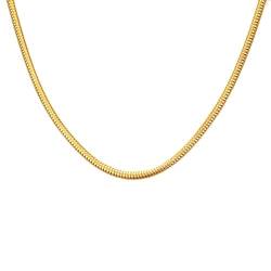 Homxi Herren Damen Kette Gold,Halskette Männer Edelstahl 1MM Schlangenkette Halskette Gold von Homxi