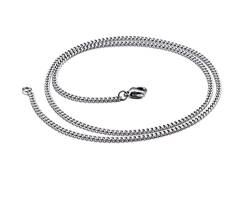 Homxi Herren-Halsketten,Cuban Chain 1.8mm Halskette Männer 50cm Cuban Link Edelstahlketten Halsketten Männer Silber von Homxi