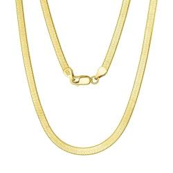 Homxi Kette Gold Frauen,Mädchen Kette 925 Silber 4.5MM Schlangenkette Halskette Kette Gold von Homxi