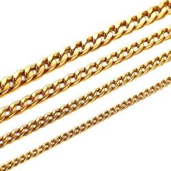 Homxi Kette Gold Herren,Edelstahl Halsketten Männer 6MM Panzerkette Halsketten Gold von Homxi