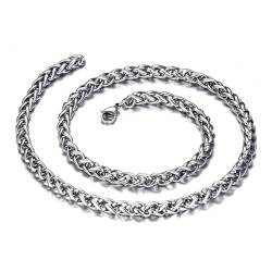 Homxi Kette Herren Silber,Kette Edelstahl 3MM Kette Halsketten Silber von Homxi