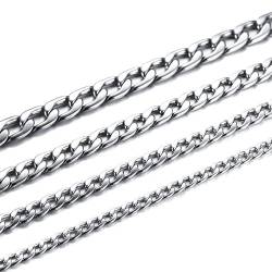 Homxi Kette Silber Mann,Mann Halskette Edelstahl 3MM Panzerkette Halskette Kette Silber von Homxi