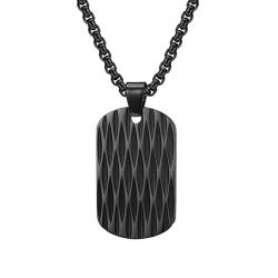 Homxi Mann Halskette Anhänger Schwarz,Halskette Edelstahl für Anhänger Männer Rechteckige Platte Halskette mit Anhänger Schwarz von Homxi