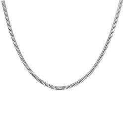 Homxi Silber Halskette Damen Herren,Edelstahl Halsketten Männer 2MM Schlangenkette Halskette Silber von Homxi