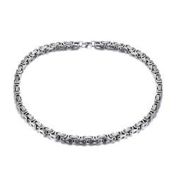 Homxi Silber Halskette Mann,Kette Mann Edelstahl 8MM Byzantinische Kette Halskette Kette Silber von Homxi