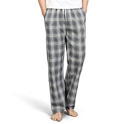 HomyComy Herren Schlafanzughose Lang Baumwolle Pyjamahose Nachtwäsche Pyjama mit Elastischer Taille Loungewear für Männer von HomyComy