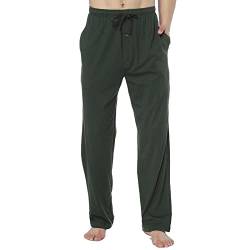 HomyComy Herren Schlafanzughose Lang Baumwolle Pyjamahose Nachtwäsche Pyjama mit Elastischer Taille Loungewear für Männer von HomyComy