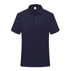 HomyComy Poloshirt Herren Kurzarm Baumwolle Männer Polo Shirts Sommer Regular Fit Golf Sports Polohemd Dunkelblau M von HomyComy