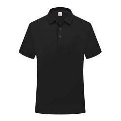 HomyComy Poloshirt Herren Kurzarm Baumwolle Männer Polo Shirts Sommer Regular Fit Golf Sports Polohemd Schwarz L von HomyComy