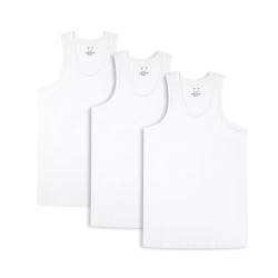 HomyComy Unterhemd Herren Athletic Tank Top 3er Packs Gekämmte Feinripp 100% Baumwolle Tanktops Weiß M von HomyComy