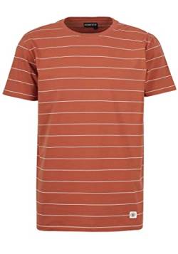 Honesty Rules Unisex Kurzarm T-Shirt Pin Striped aus Bio-Baumwolle, Burned-Brick, Gr. XL von Honesty Rules
